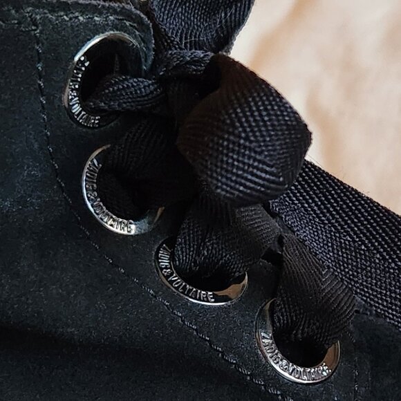 Zadig & Voltaire Black Suede Low Combat-Style Boots - EUC - Picture 5 of 14